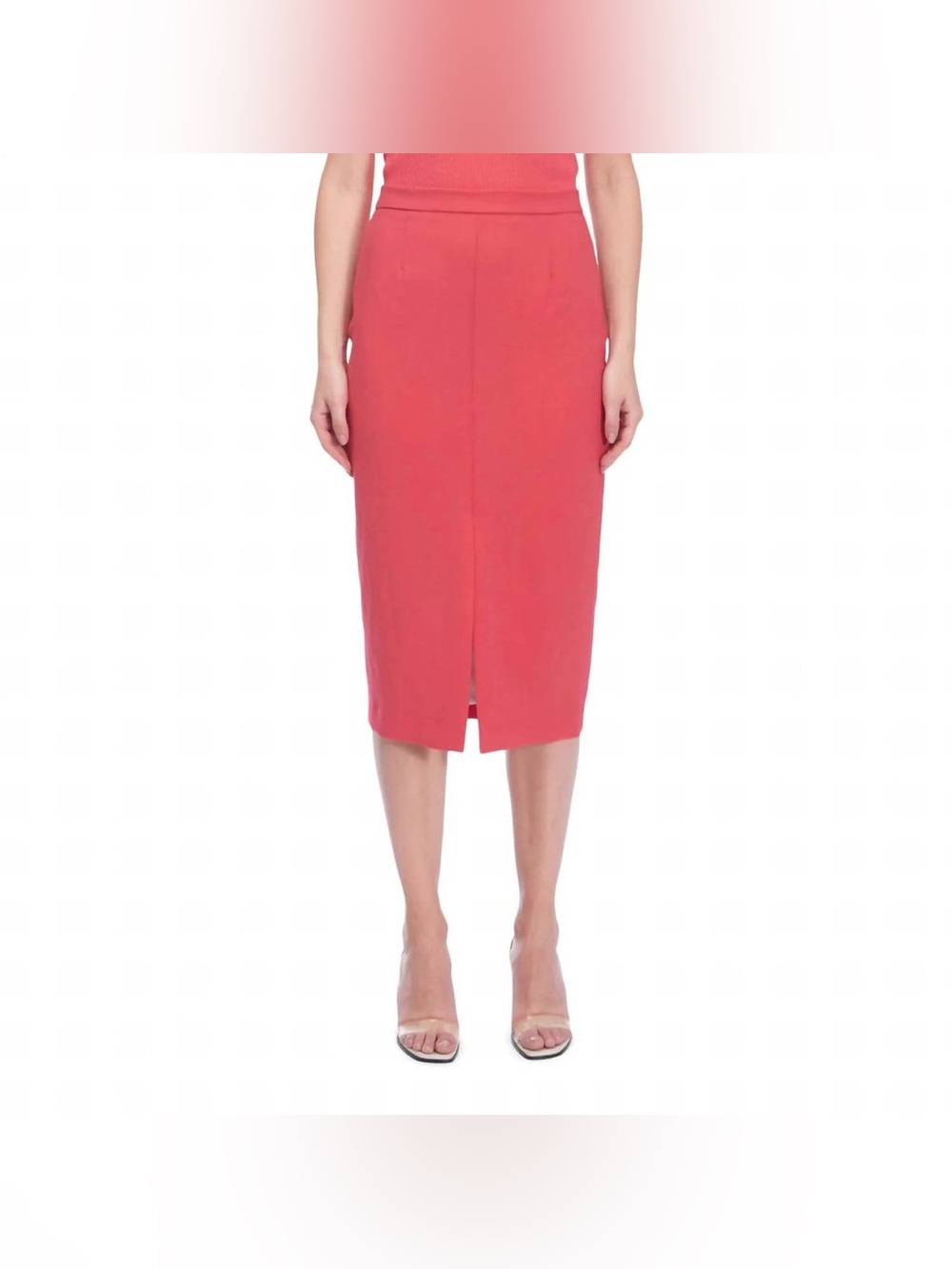 Iris Setlawke Stretch Crepe Midi Skirt In Coral, size 6
